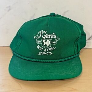 Vintage O'Gara's Bar & Grill 50 Years St Paul MN Hat Yupoong Snapback Cap Green